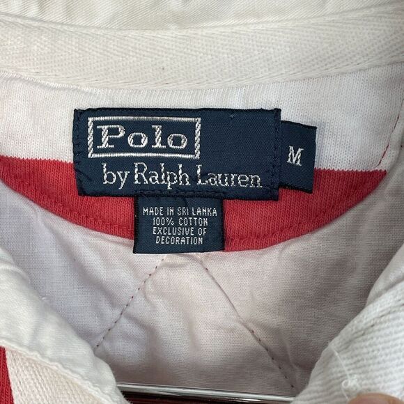 Vintage Polo by Ralph Lauren Rugby Shirt Bold Stripe Polo Size M Cotton 90s - Picture 7 of 15